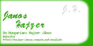 janos hajzer business card